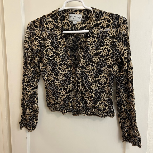 Ann Ferriday Tops Ann Ferriday Los Angeles Vintage Lace Top Black